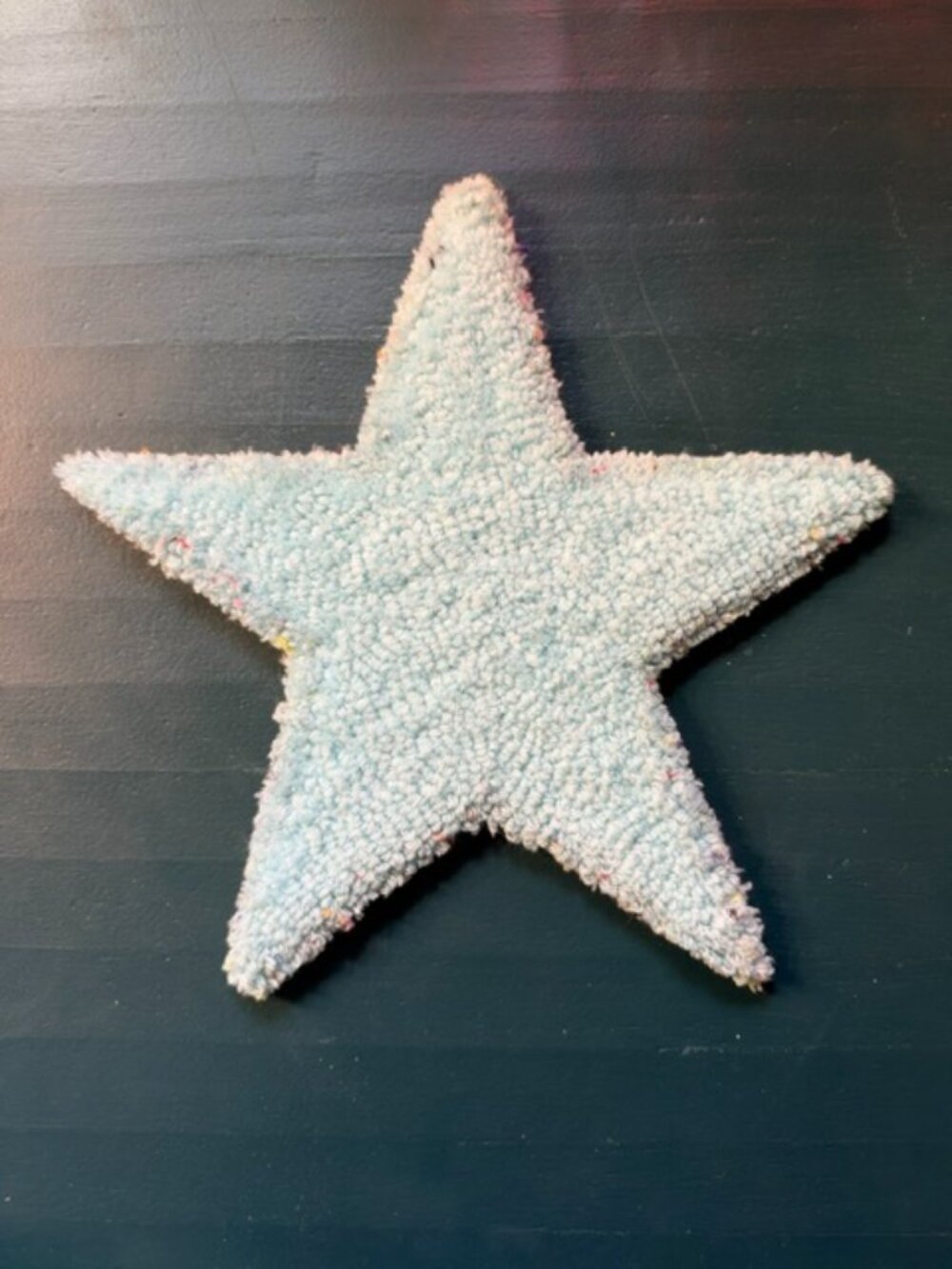 Handmade blue star carpet